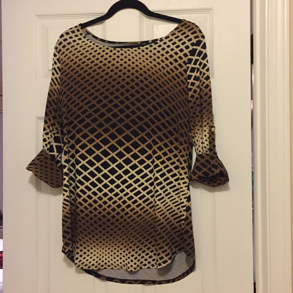 New Directions Brown/Camel Tunic, Size Large